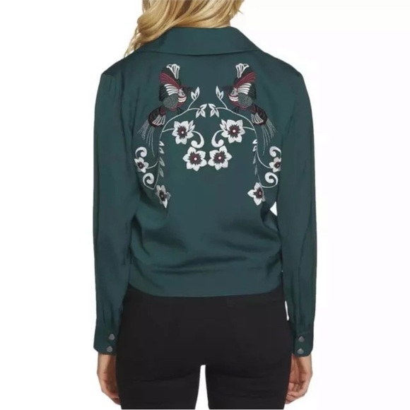 Embroidered Green Women's Top - Picture 1 of 5